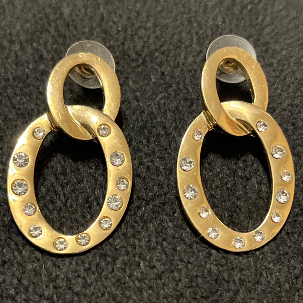 Elegant Gold and Silver Crystal Earrings